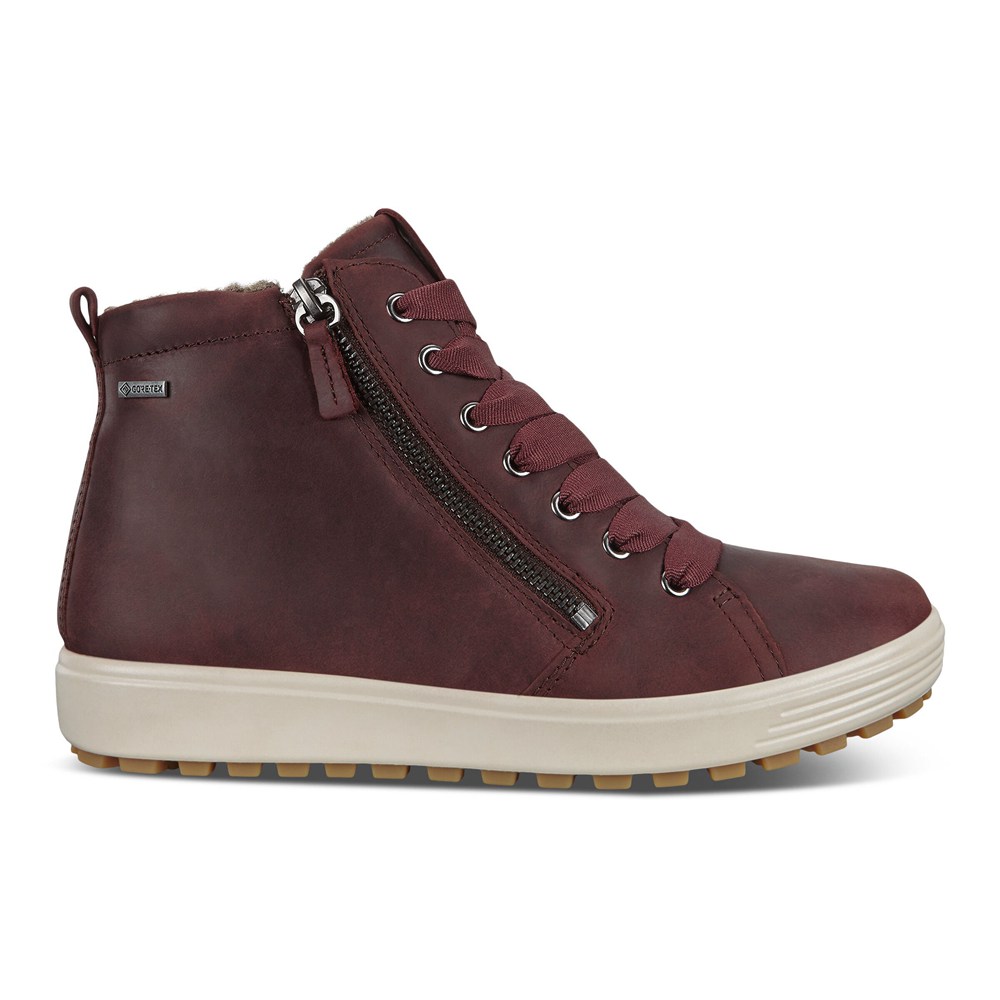 ECCO Womens Sneakers Burgundy - Soft 7 Tred Gtx Hi - CYW-843065